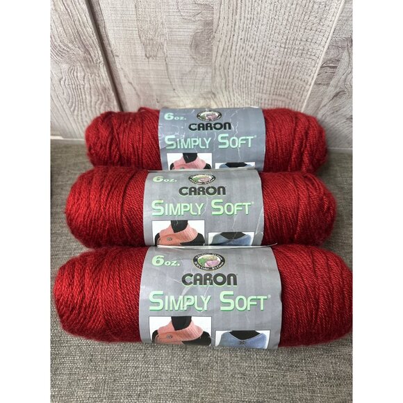 Mainstays & Caron Simply Soft Acrylic Yarn Bundle Mixed Lot Black Pink Burgundy - Picture 5 of 15